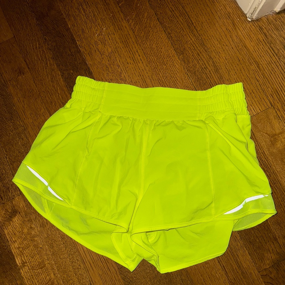 Women's Lulu Neon Yellow Hotty Hot Shorts